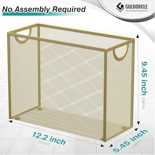 Letter-Size Hanging File Organizer with 5 Grey Holders(Gold)