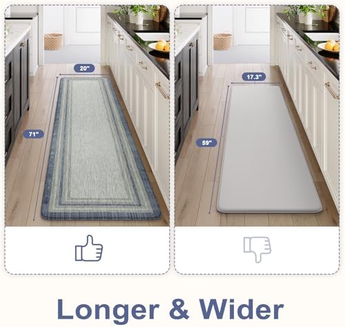 KIMODE Anti Fatigue Kitchen Mats 20"x71", Farmhouse Kitchen Rug Non Slip