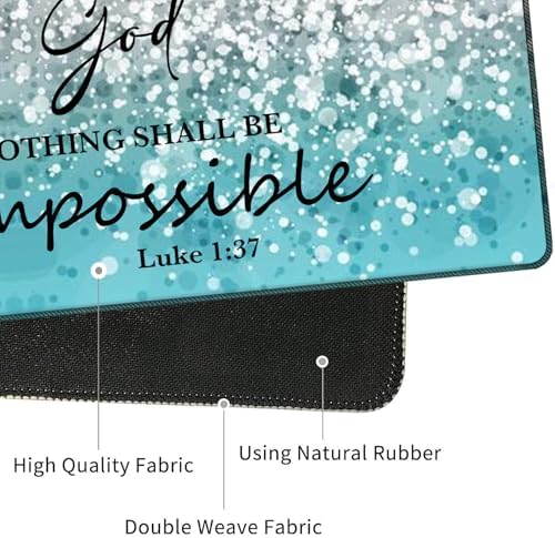 4 in 1 Mouse Pad Combo, Large Gaming Mouse Pad + Keyboard Wrist Support + Mouse Wrist Rest + Coaster, Table Pad 31.5 "x 11.8" with Memory Foam Ergonomic Wrist Pad Set, Blue Flash Bible Pattern