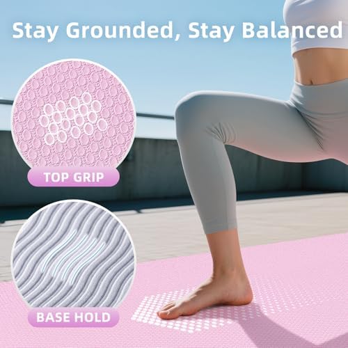 Extra Large Yoga Mat – 72"x48" or 78"x57", 1/4"–1/2" Thick Mat for Women & Men, TPE Non-Slip Pilates Mat for Home Gym, Yoga, Stretching, Meditation