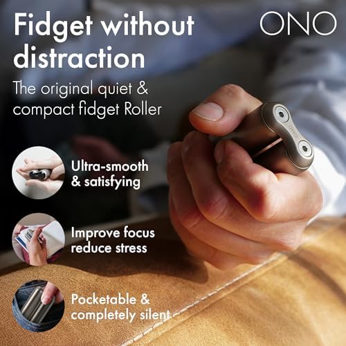ONO Roller - Handheld Fidget Toy for Adults | Help Relieve Stress, Anxiety, Tension | Promotes Focus, Clarity | Compact, Portable Design (Titanium, Junior Size - Titanium)