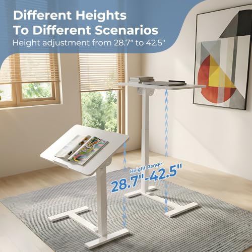 DUMOS Adjustable Rolling Desk, Standing Desks, Overbed Table