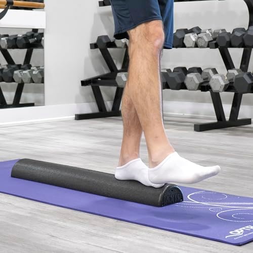 OPTP AXIS Firm Density Foam Roller – Half-Round, Black, 36" X 3"