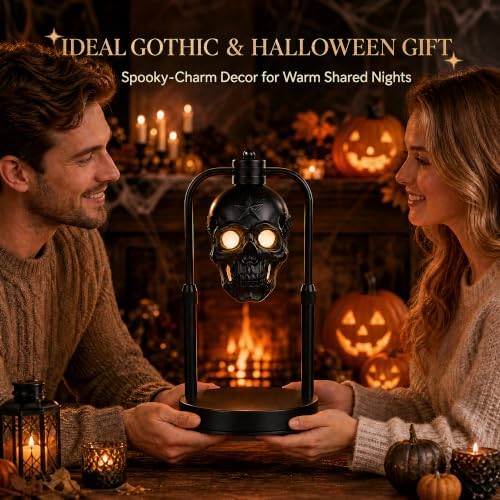 Esup Skull Candle Warmer Lamp with Timer, Year-Round Gothic Decor