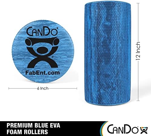 CanDo Premium Blue Marble EVA Foam Roller for Muscle Restoration, Massage Therapy, Sport Recovery and Physical Therapy 6" x 12" Round