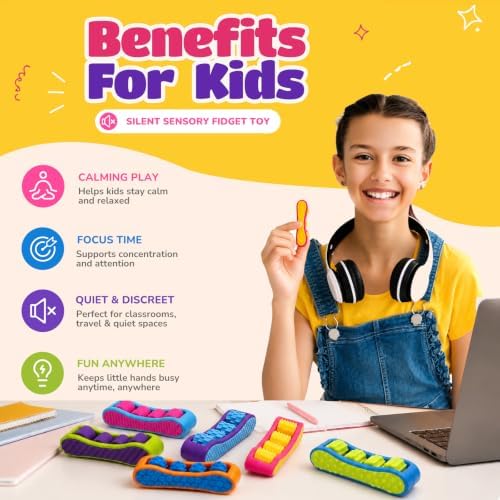 Sensory Fidget Toys for Kids, 6 Pack Quiet Textured Fidgets