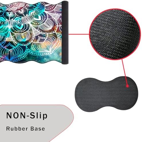 Mouse Pad with Wrist Support + Desk Mat + Coaster 3 in 1 Set, XL Large Gaming Mousepad Ergonomic Mouse Pads for Desk Computer Laptop Office,Mandala in Galaxy