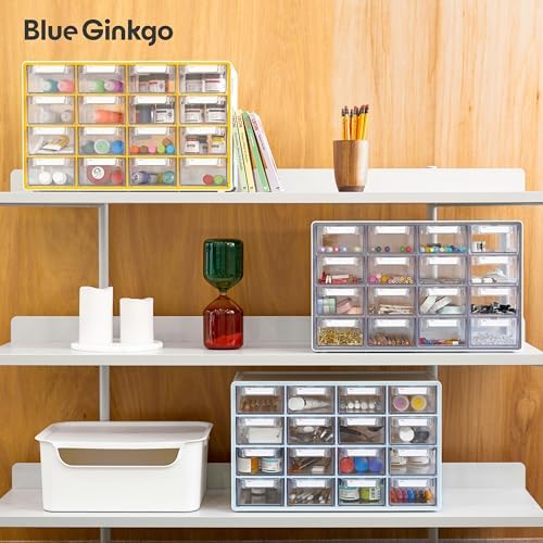 Blue Ginkgo 16-Drawer Storage Cabinet Organizer, Grey, Made in Korea