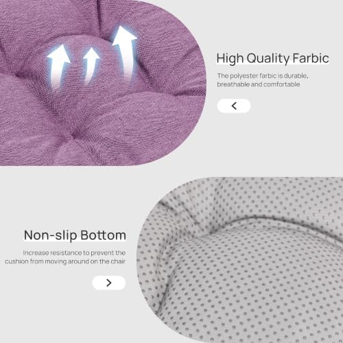Love's cabin Memory Foam Chair Cushions Set of 4, 15.5 Inch, Light Purple