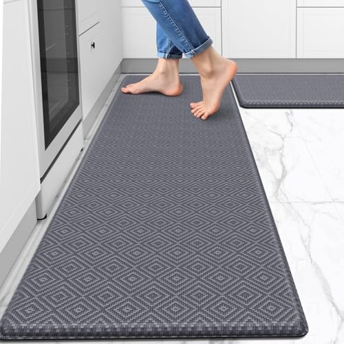 Kitchen Mat 2PCS Kitchen Rugs Cushioned Anti-Fatigue Rug Standing Desk Mat