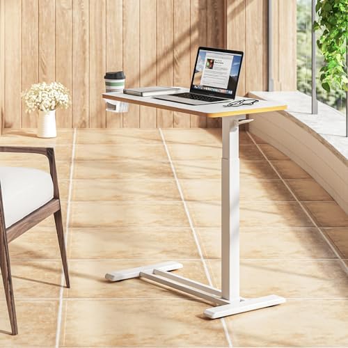 SANODESK 28''Mobile Standing Desk with Hidden Wheels,Pneumatic Laptop Desk