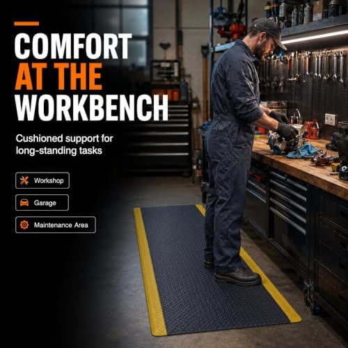 Industrial 3x5 Ft Anti-Fatigue Standing Mat - Heavy Duty Ergonomic