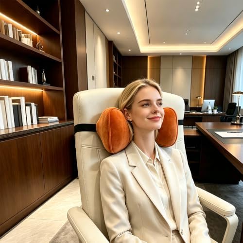 Neck Support Pillow for Car Recliner Neck Pain Relief Pillow Orange