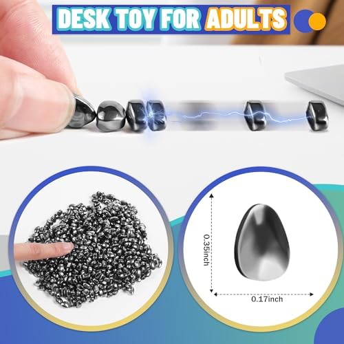 Chilvil Fidget Toys for Teen Boys Adult, 300pc Metal Cool Gadgets Gift Quiet Office Desk Sensory Stress Fidgets Beads Stones Toy Anxiety Relief Items for Teen Girls ADHD Autism Autistic Ferrite Putty