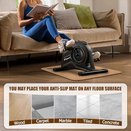 TOBWOLF Non-Slip Workout Mat for Ellipse Leg Exerciser, Ellipse Machine Mat, Exercise Mat for Under Desk Ellipticals, Suitable for Electric Seated Foot Pedal Exerciser, Stability & Floor Protection