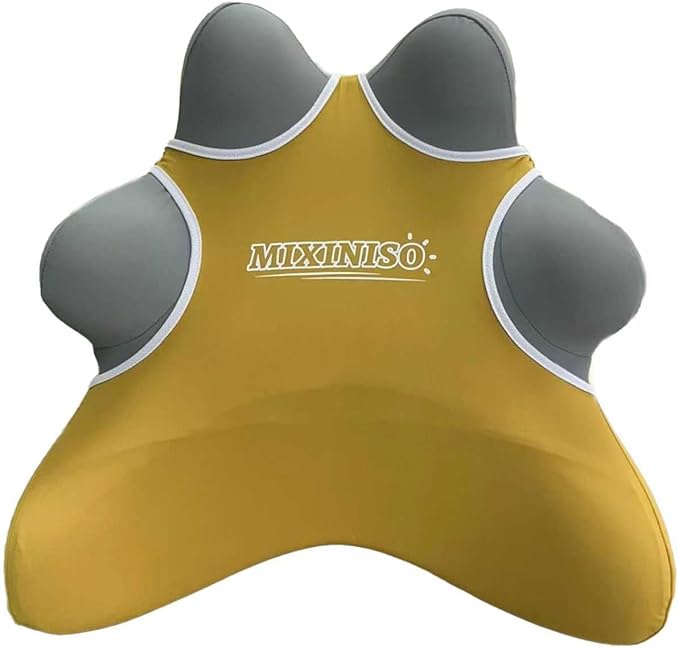 Lumbar Support Pillow for Chair, Ergonomic Back Cushion for Office, Home & Car Seat - Memory Foam Adjustable Backrest with Breathable Mesh Cover, Relieves Lower Back Pain (Yellow)