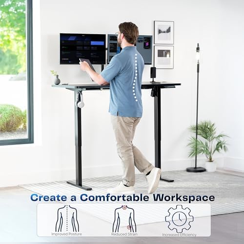VIVO Black 55 x 28 in Standing Desk, DESK-KIT-1B55B