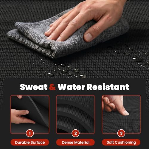 Large Exercise Mat, 7'x5'/6'x4'/8'x6'/10'x6', 8mm PVC Workout Mat