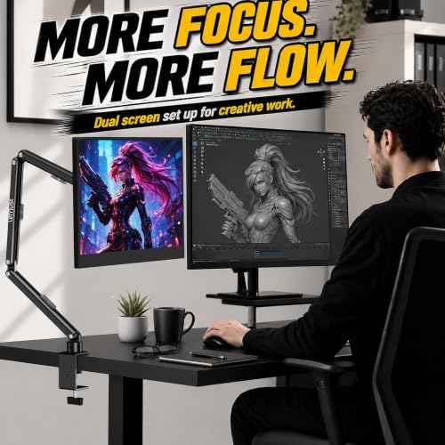 Urmust Magnetic Portable Monitor Stand, VESA & Magnetic 2-in-1 iPad Stand L