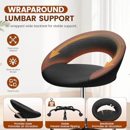 Office Drafting Chair for Standing Desk, PU Leather Bar Stools