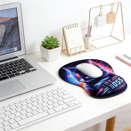 Ergonomic Mouse Pad with Wrist Rest - Gel Wrist Support Mousepad with Non-Slip PU Base for Computer, Laptop, Office & Home