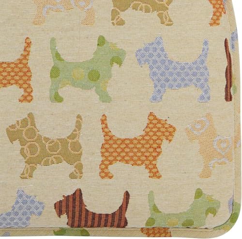 Klear Vu Raindrop The Gripper Non Slip Chair Cushions, Soft & Comfortable Seat Pad, Sitting Pillow for Kitchen, Dining or Office, 8 Count (Pack of 1), Scottie Dogs