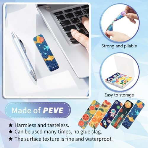 48 Pieces Anxiety Sensory Stickers with Storage Box - Sensory Stickers with 2 Textured Sticker for Adults Desk Fidget - Sensory Strips - Teacher Must Haves (Cartoon)