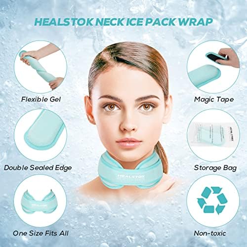 Neck Ice Pack Wrap, Reusable Cold/Hot Gel for Neck Pain, Iceblue
