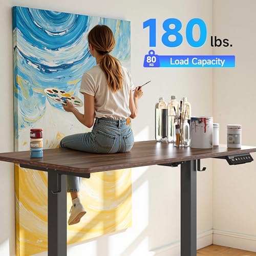 BIZUM 40x24 Inch Electric Standing Desk with Memory Presets, Quiet Motor Height Adjustable Stand Up Desk for Home Office & Gaming, Ergonomic Sit Stand Workstation，Walnut