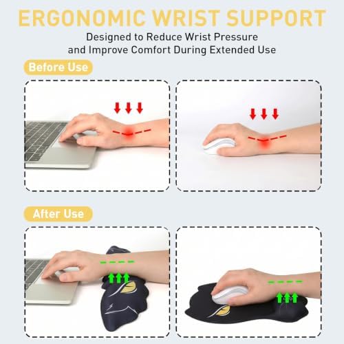 Ergonomic Wrist Rest Set for Keyboard and Mouse, Cat Mouse pad