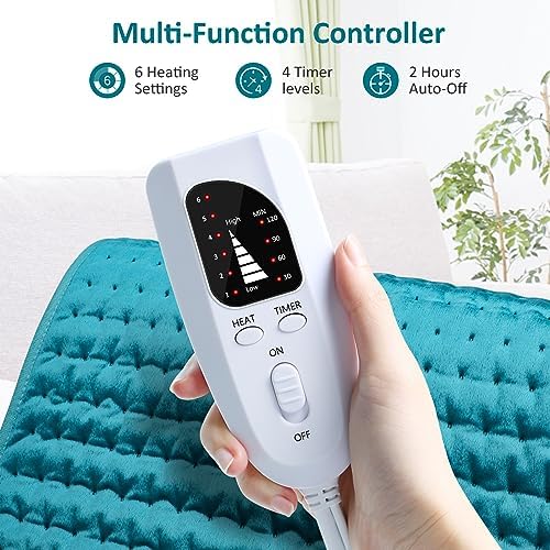 Heating pad for Back/Shoulder/Neck/Leg Pain Relief, Heating Pads for Period Cramps, 6 Fast Heating Settings, Auto-Off, Machine Washable, Birthday Gifts for Women Mom, Extra Large 17"x 33"