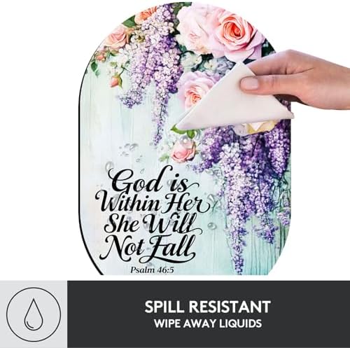 Small Mouse pad, Portable, Waterproof Non-Slip Rubber Bottom, Suitable for Wireless Mouse, Laptop Keyboard Tray for Both Men and Women, Office Travel 7.1x10.6in，Floral Psalm 46:5