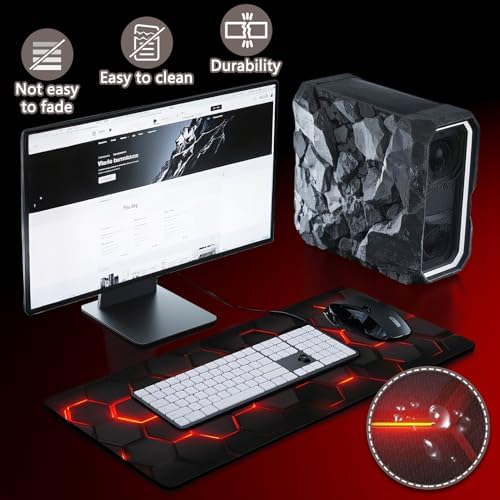 Mouse Pad Gaming - Desk Mat for Keyboard and Mouse - Large Mouse Pads for Desk, Gaming Mousepad with Non-Slip Base, Desks Pad (31.5" X 11.8") for Game, Office and Home