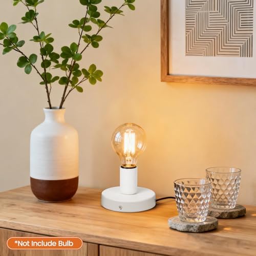 Table Lamp Base, E26/E27 Plug in Lamp Holder with Switch, 2Pcs