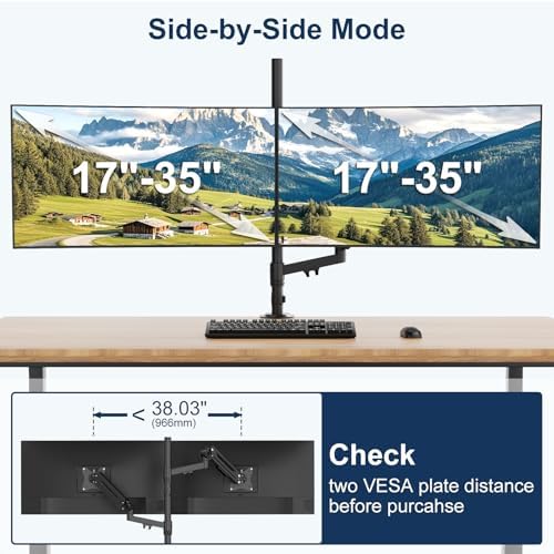 Stacked Monitor Mount for 17-40 Inch Screen, 26.4 lbs per Arm