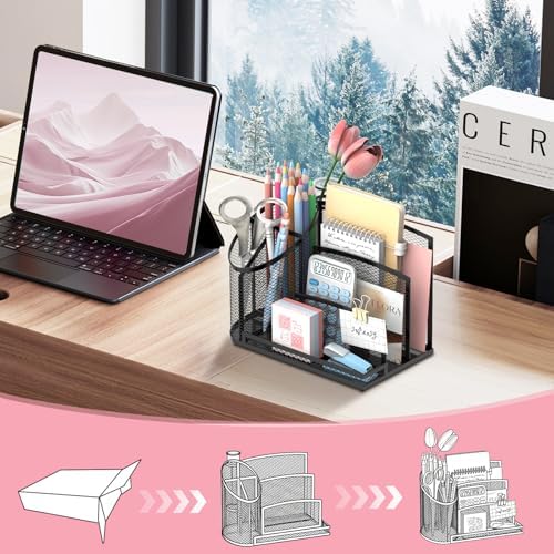 Mail Organizer Countertop for Desk, Mail File Holder with 3-Slot, Designer