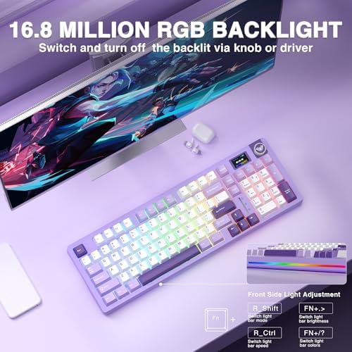 AULA S98 Pro Wireless Mechanical Gaming Keyboard with Screen, Knob, 96 Keys
