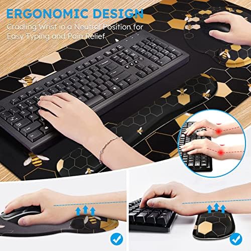 iCasso Honeycomb Mousepad 35.4"x15.7", Desk Protector for Workspace