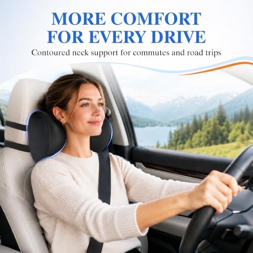 2-Pack Car Neck Pillow for Driving: Memory Foam Car Headrest Pillow