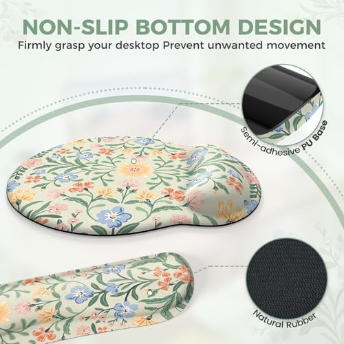 iCasso Green Desk Pad Mat, Large Mouse Pad and Keyboard Wrist Rest Set