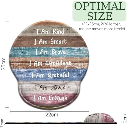 LIMKRIAN Inspirational Ergonomic Mouse Pad with Wrist Rest, 9.8 x 8.6 in