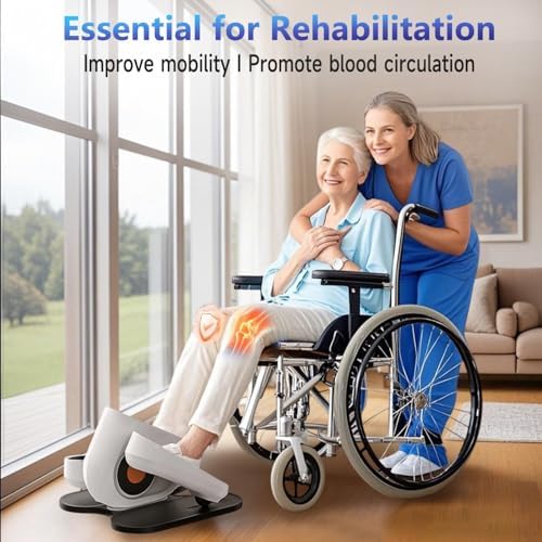 Under Desk Elliptical Machine, Electric Leg Exerciser While Sitting for Seniors with Remote Control, Whisper Quiet Motorized Seated Pedal Exerciser, Home Office Daily Use, No Assembly Required