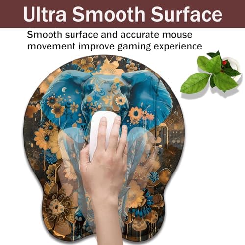 Keyboard Wrist Rest and Mouse Pad Wrist Support with Lace-Shaped Coaster Set, Ergonomic Gel Memory Foam and Anti-Slip Base, Easy Typing and Pain Relief - Blue Spotted Weevil