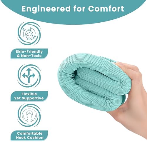 Neck Brace for Neck Pain and Support, Neck Support for Pain Breathable Cervicorrect Brace Adjustable Soft Silicone Foam, Cervical Collar for Sleeping, Relieving Spinal Pressure (Mint)