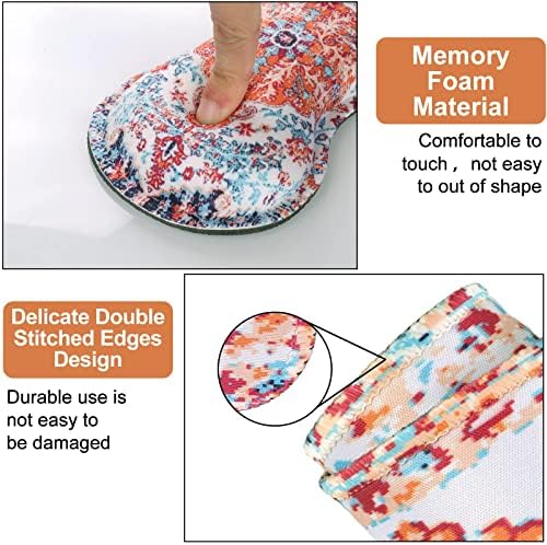 iLeadon Keyboard Mouse Pad Set, Large Boho Desk Mat with Wrist Rest