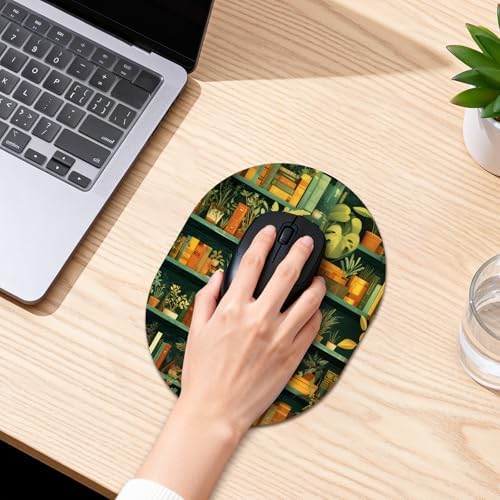 Oval Mouse Pad 6x8in Non-Slip for Laptop,Bookshelf