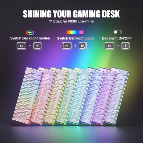 RedThunder 60% Gaming Wired Keyboard and Mouse Combo, Ultra-Compact 61 Keys RGB Backlit Small Keyboard, Lightweight 7200 DPI Optical Mouse, RGB Gaming Set for PC MAC PS5 Xbox Gamer(White Contour Line)