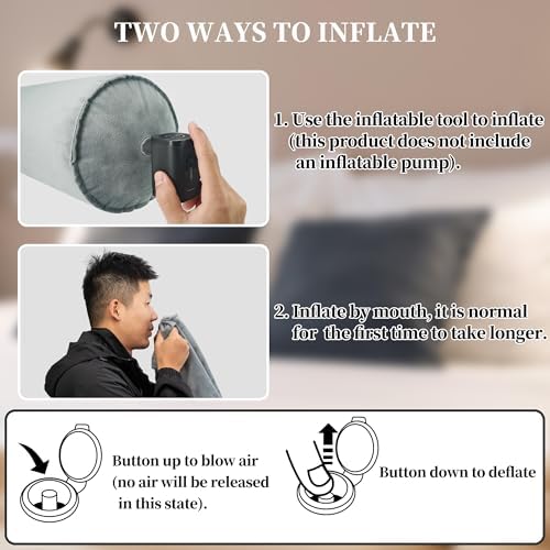 ONTYZZ Inflatable Body Pillow Long Pillow for Bed Oval Bolster Pillow