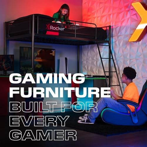 X Rocker PC Computer Gaming Desk Chair with Wheels, College Dorm Room Essentials for Guys and Girls, Adjustable, Ergonomic Office Chair, Gifts for Gamers