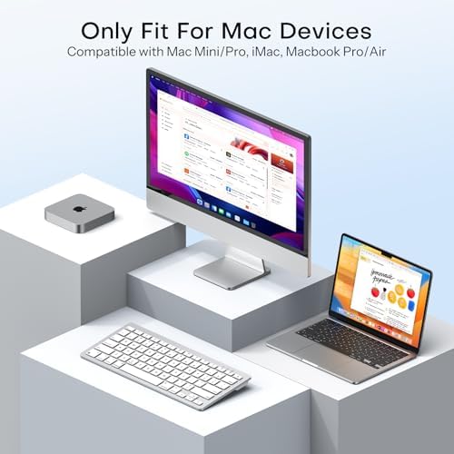 OMOTON Wireless Keyboard for Mac, USB-C Rechargeable, Bluetooth ONLY